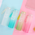 Custom 2020 New Colour 500ml Insulated Portable Reusable Water Bottle Borosilicate Drinking Glass Water Bottle with Lid